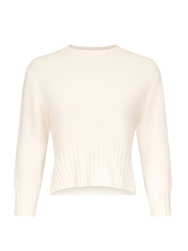 Mora LDS Cropped Cashmere Sweater in Ivory
