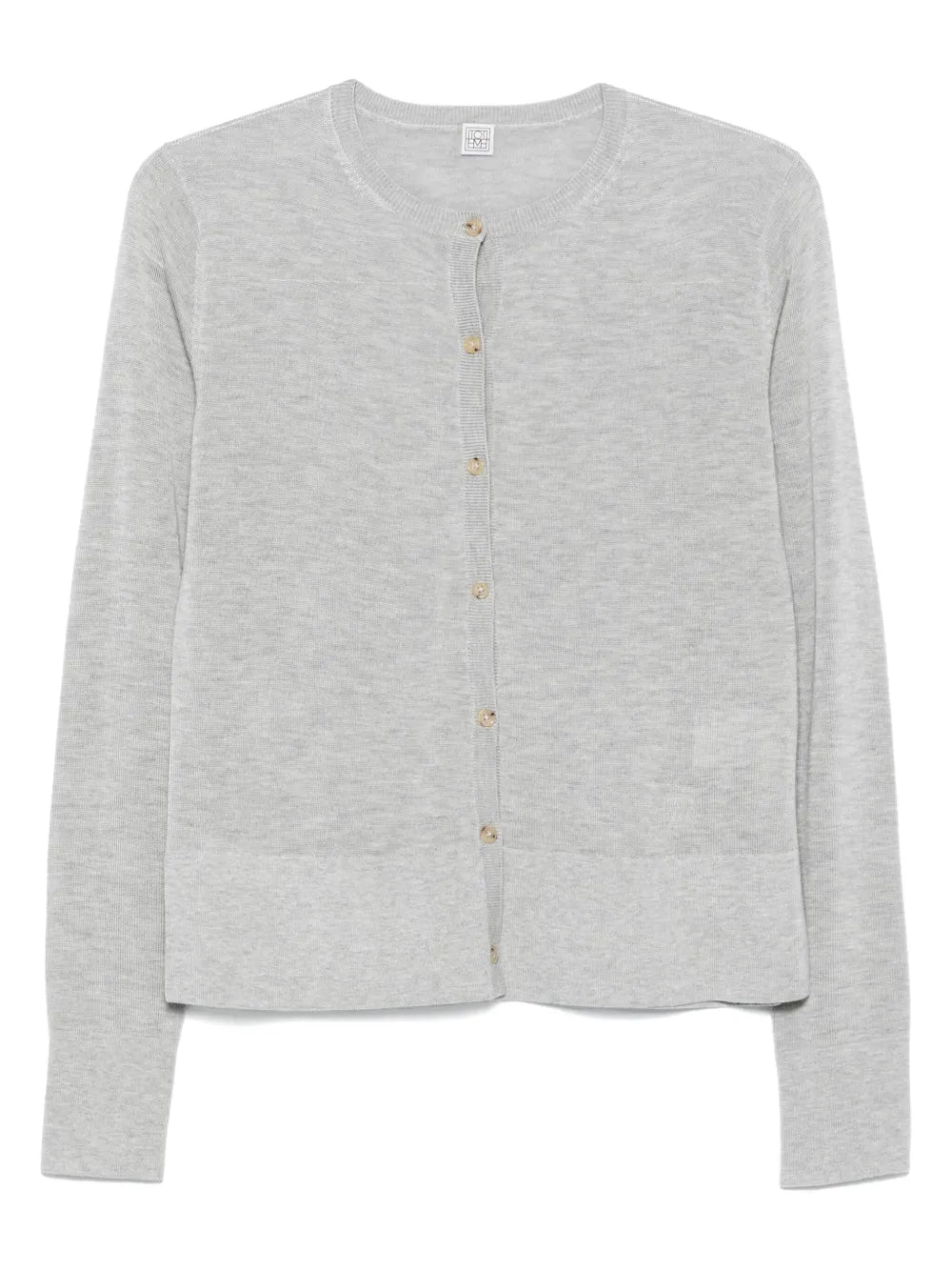Fine Knit Cardigan in Grey Melange