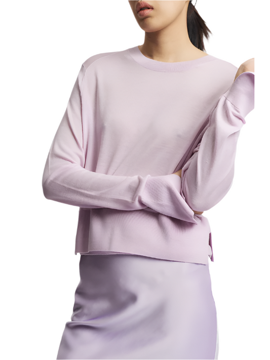 Elodie Layered Crewneck Knit in Lilac