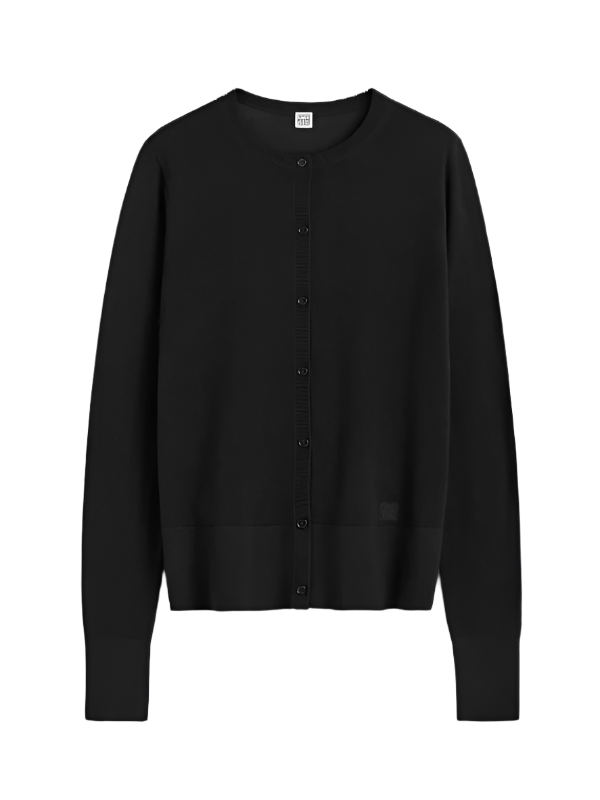 Fine Knit Cardigan in Black