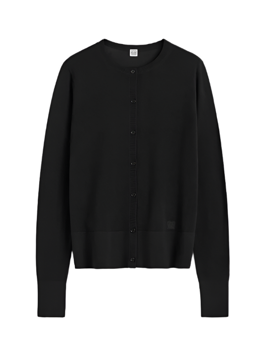 Fine Knit Cardigan in Black