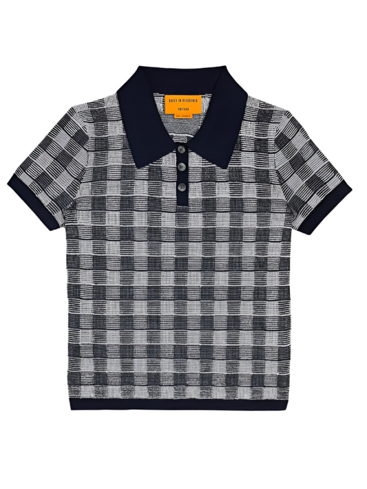 Gingham Shrunken Polo in Midnight Combo